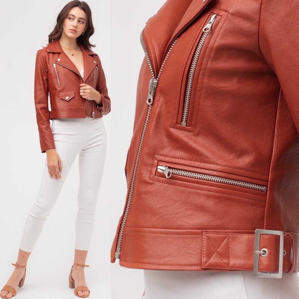 Rain On Me Red Vegan Leather Jacket